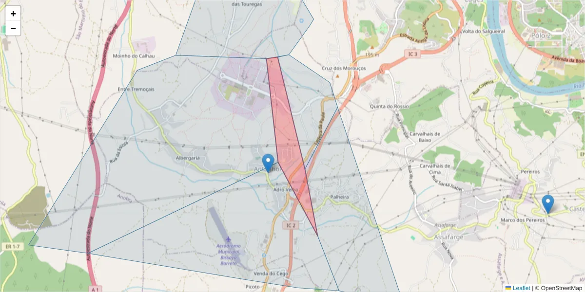 Mapa detalhado do código postal 3040-563 com limites, códigos postais vizinhos e agências dos correios