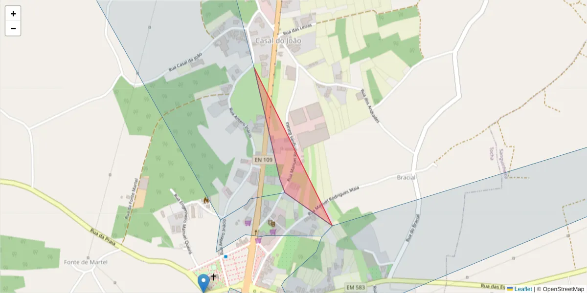 Mapa detalhado do código postal 3060 718 com limites, códigos postais vizinhos e agências dos correios