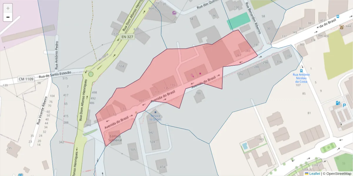 Mapa detalhado do código postal 3700-070 com limites, códigos postais vizinhos e agências dos correios