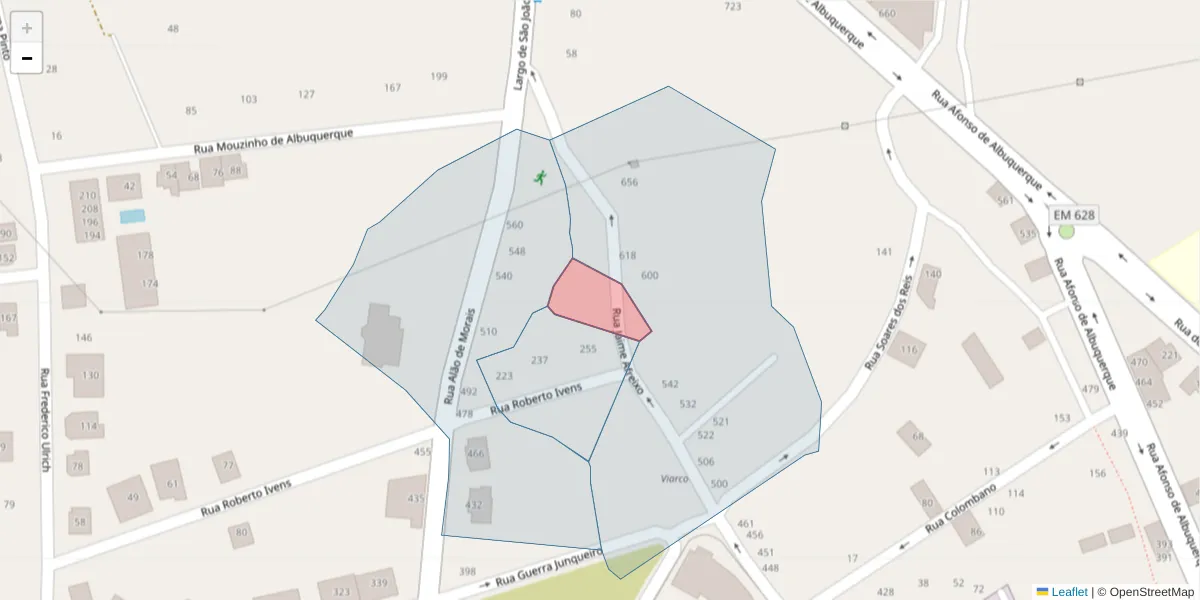 Mapa detalhado do código postal 3700-144 com limites, códigos postais vizinhos e agências dos correios