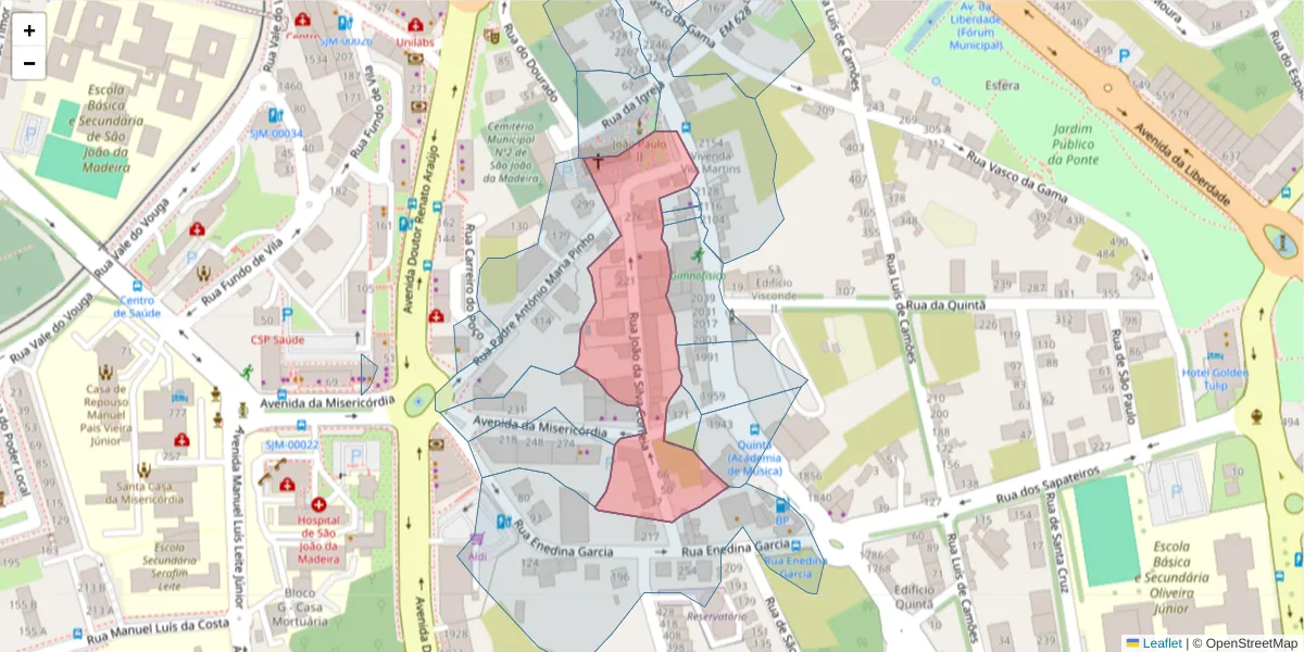 Mapa detalhado do código postal 3700-146 com limites, códigos postais vizinhos e agências dos correios