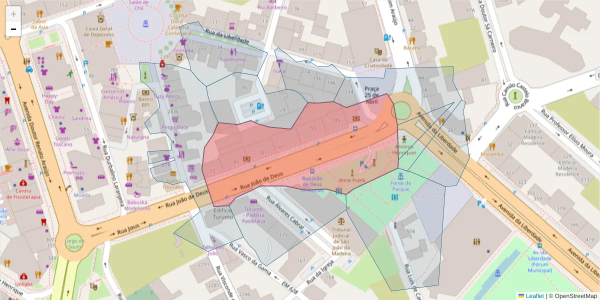 Mapa detalhado do código postal 3700-152 com limites, códigos postais vizinhos e agências dos correios