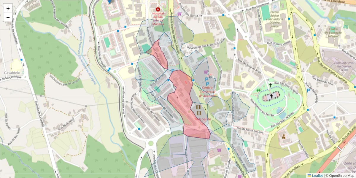 Mapa detalhado do código postal 3700-181 com limites, códigos postais vizinhos e agências dos correios