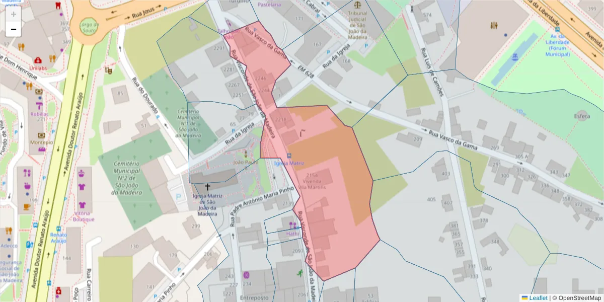 Mapa detalhado do código postal 3700-266 com limites, códigos postais vizinhos e agências dos correios