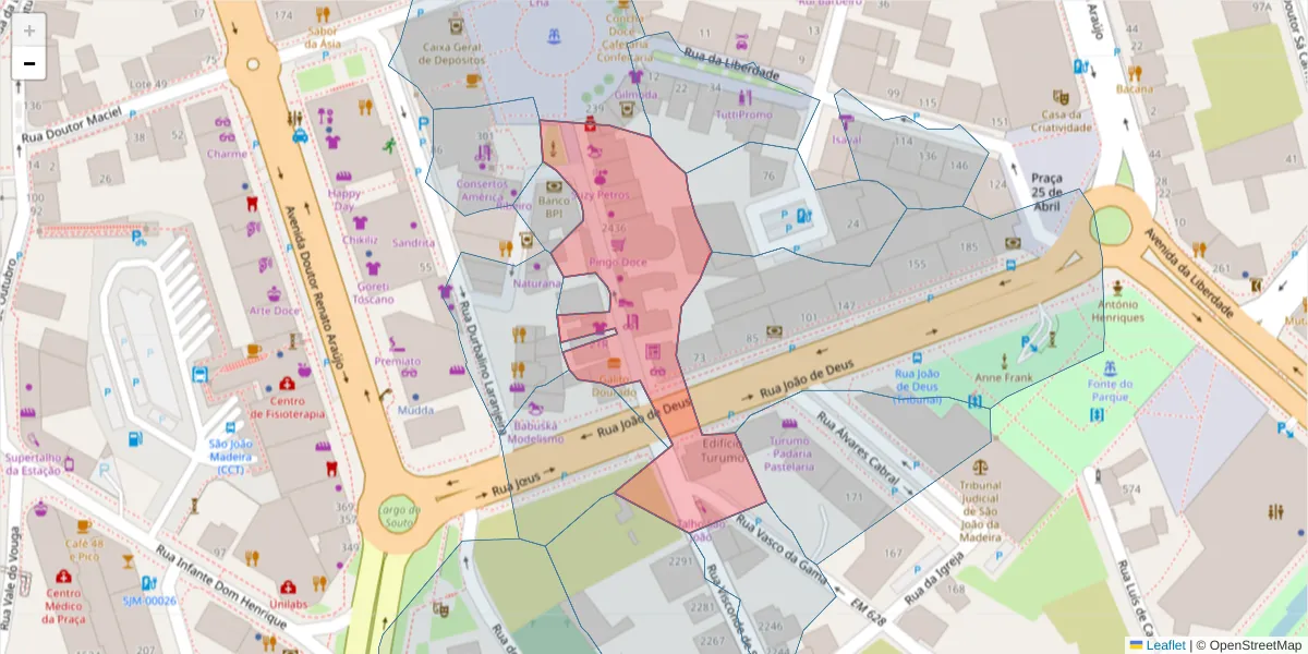 Mapa detalhado do código postal 3700-267 com limites, códigos postais vizinhos e agências dos correios