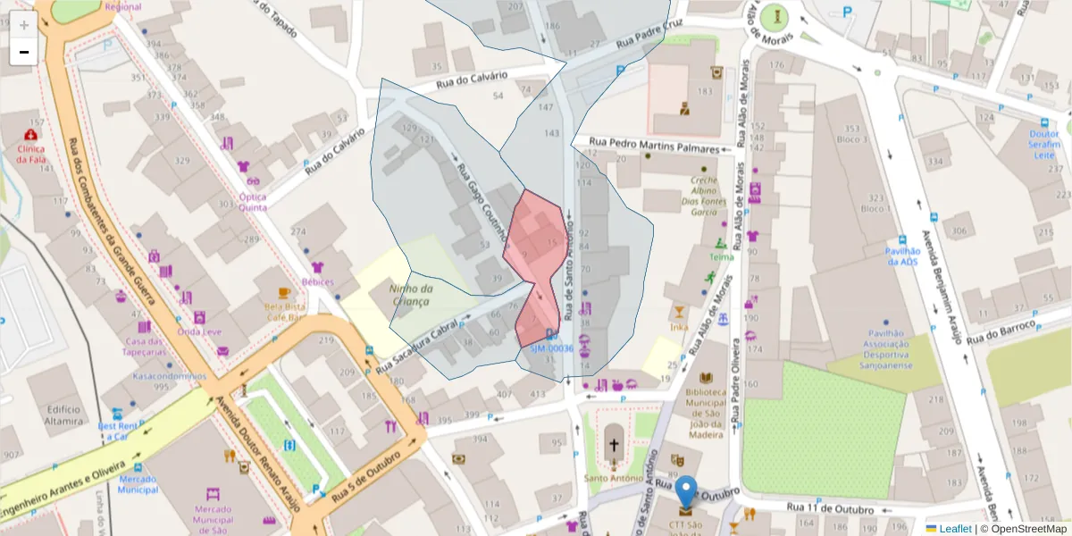 Mapa detalhado do código postal 3700-329 com limites, códigos postais vizinhos e agências dos correios