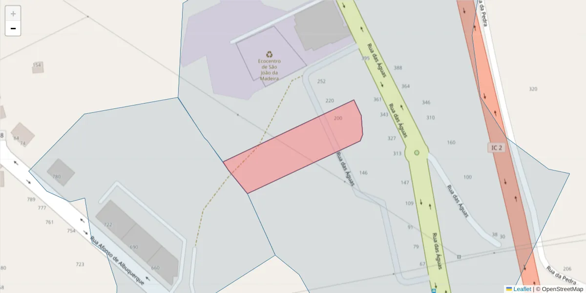 Mapa detalhado do código postal 3700-335 com limites, códigos postais vizinhos e agências dos correios
