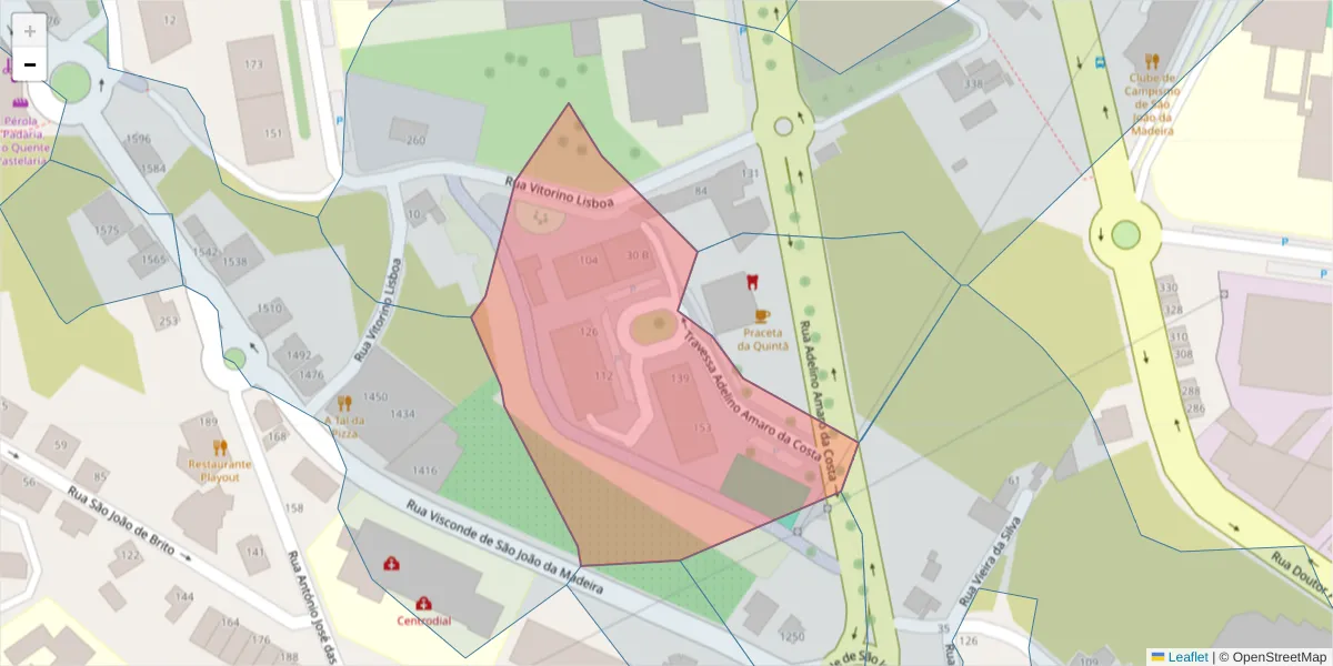 Mapa detalhado do código postal 3700-340 com limites, códigos postais vizinhos e agências dos correios