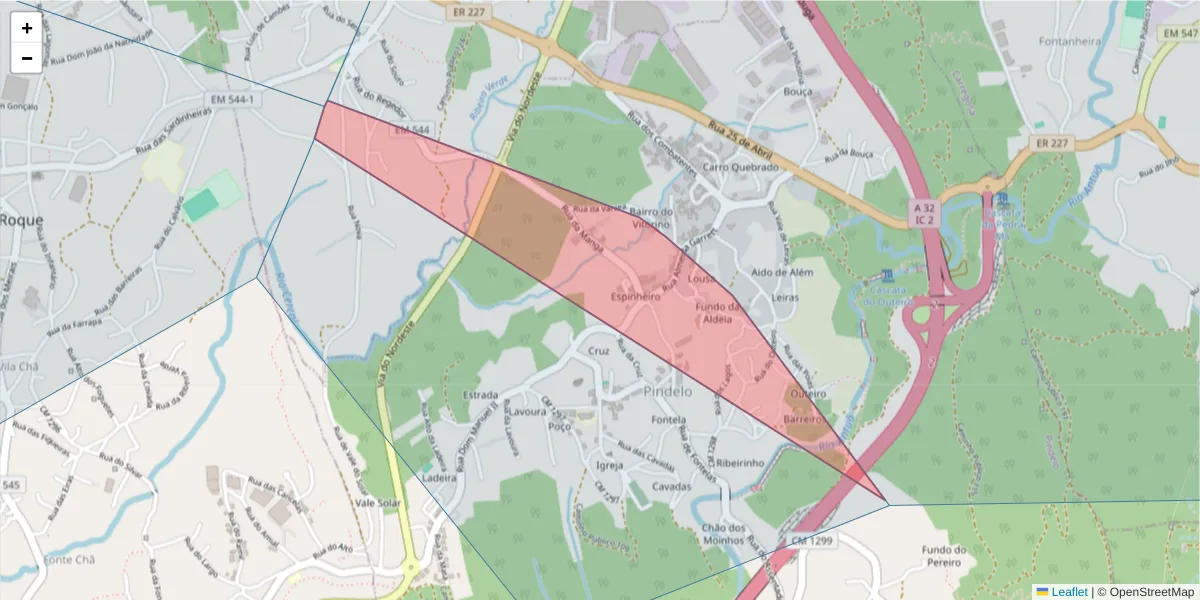 Mapa detalhado do código postal 3720-446 com limites, códigos postais vizinhos e agências dos correios
