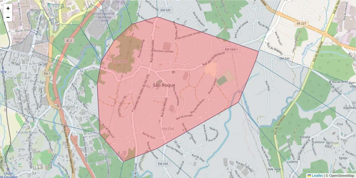 Mapa detalhado do código postal 3720-691 com limites, códigos postais vizinhos e agências dos correios