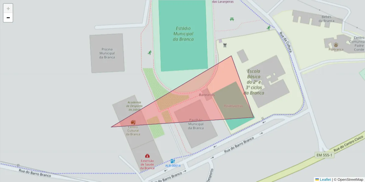 Mapa detalhado do código postal 3854-908 com limites, códigos postais vizinhos e agências dos correios