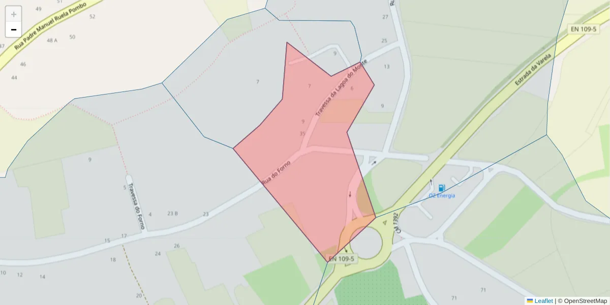 Mapa detalhado do código postal 3870-044 com limites, códigos postais vizinhos e agências dos correios