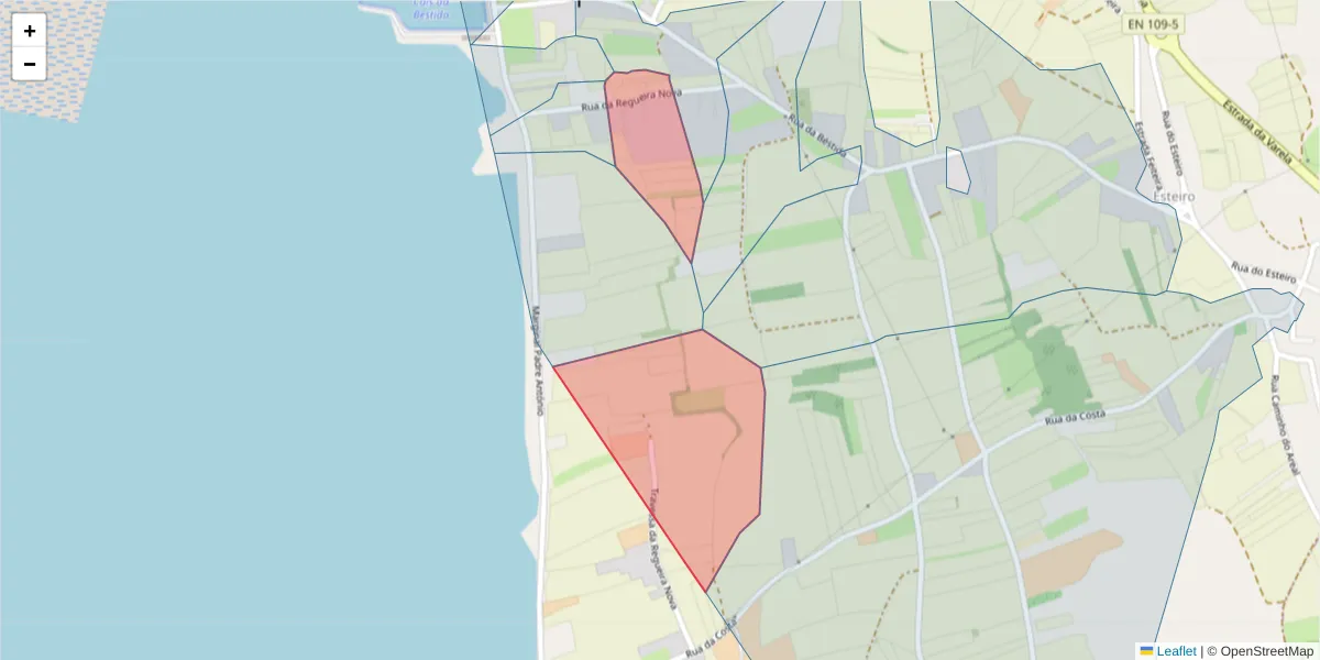 Mapa detalhado do código postal 3870-053 com limites, códigos postais vizinhos e agências dos correios