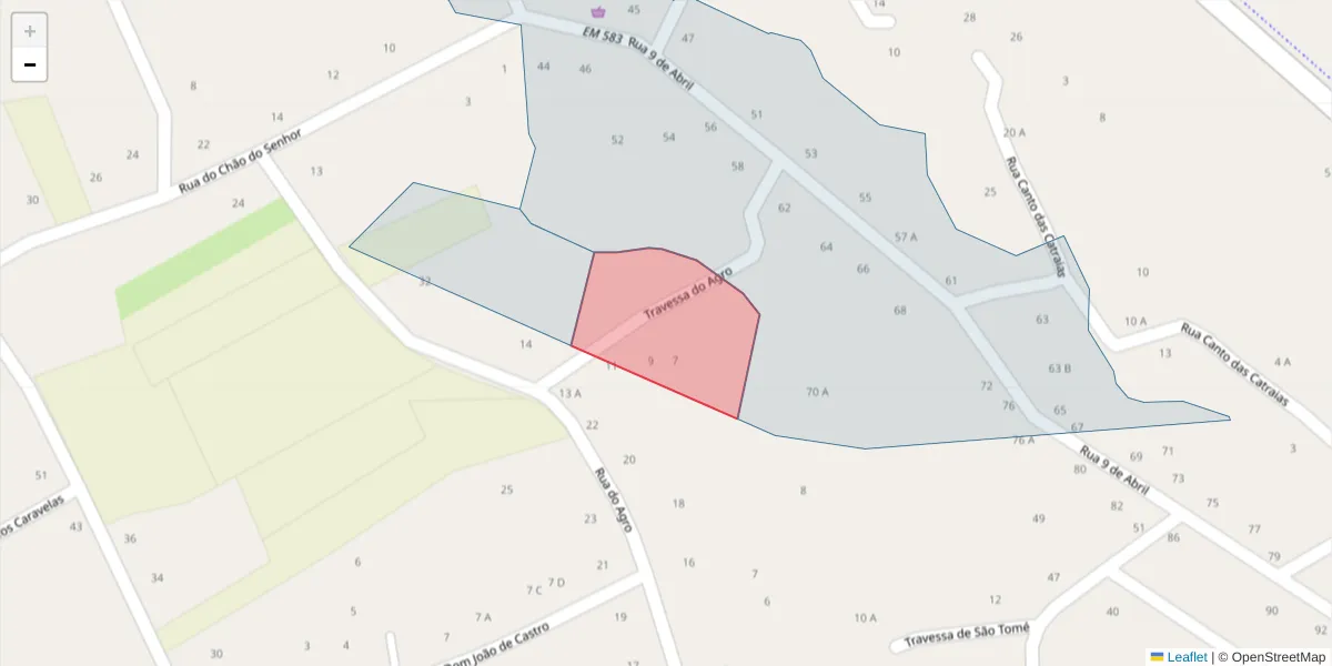 Mapa detalhado do código postal 3870-113 com limites, códigos postais vizinhos e agências dos correios
