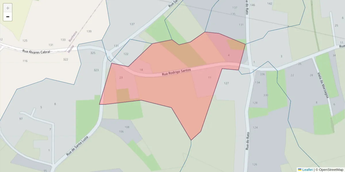 Mapa detalhado do código postal 3870-135 com limites, códigos postais vizinhos e agências dos correios