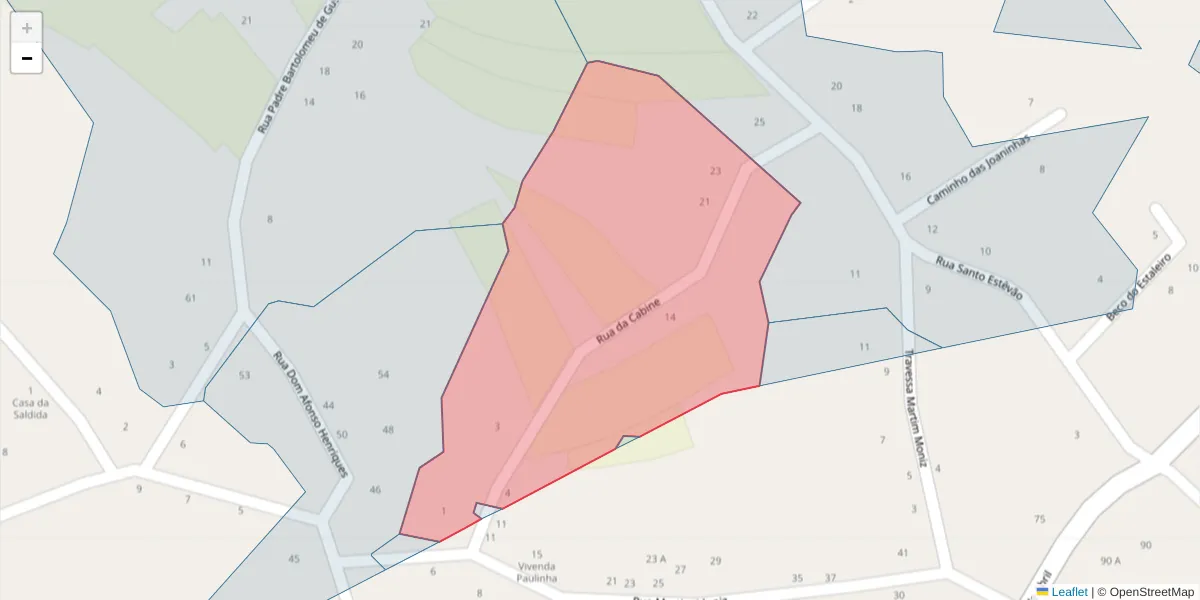 Mapa detalhado do código postal 3870-140 com limites, códigos postais vizinhos e agências dos correios