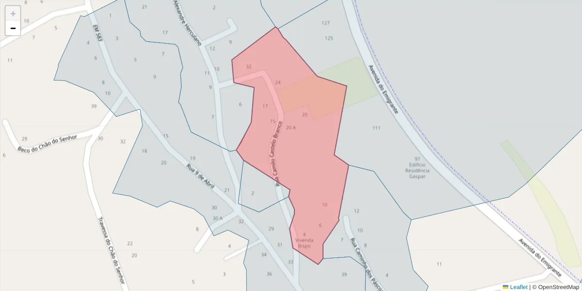 Mapa detalhado do código postal 3870-141 com limites, códigos postais vizinhos e agências dos correios