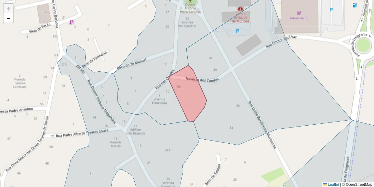 Mapa detalhado do código postal 3870-146 com limites, códigos postais vizinhos e agências dos correios