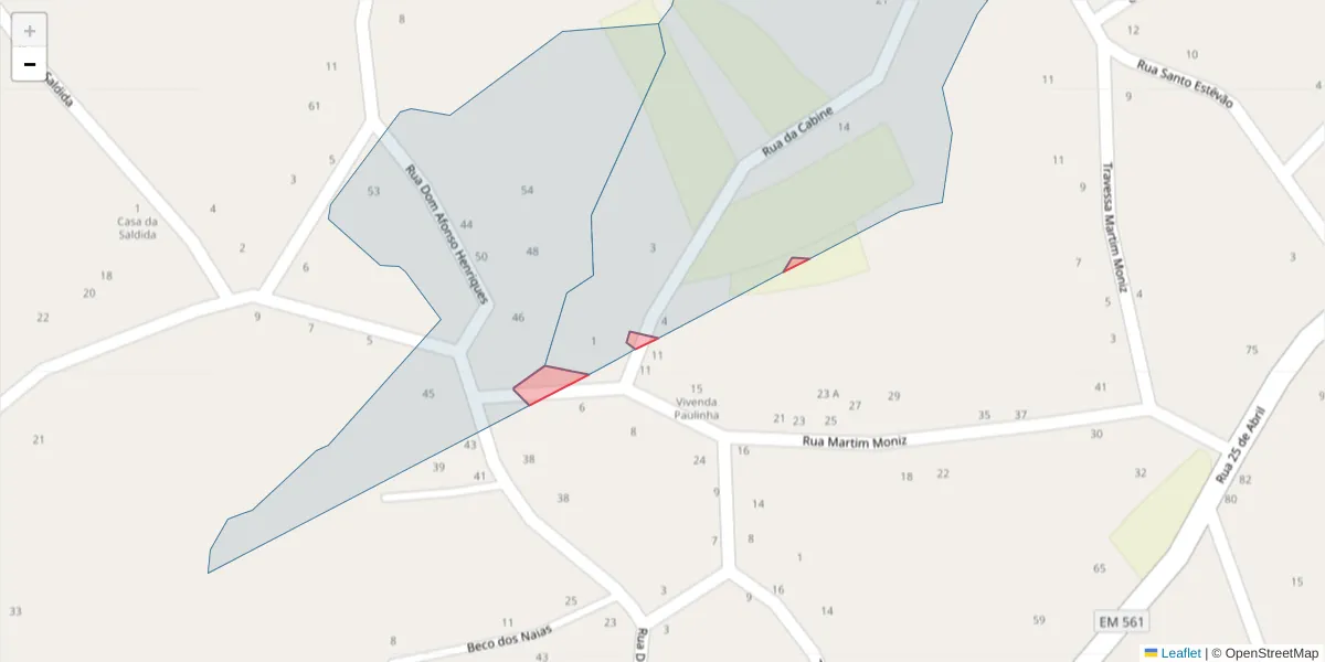 Mapa detalhado do código postal 3870-170 com limites, códigos postais vizinhos e agências dos correios