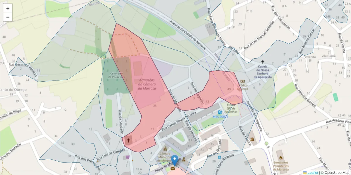 Mapa detalhado do código postal 3870-209 com limites, códigos postais vizinhos e agências dos correios