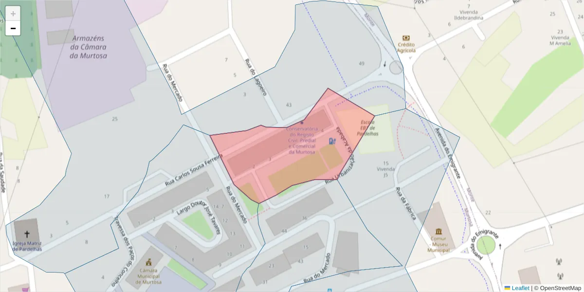Mapa detalhado do código postal 3870-217 com limites, códigos postais vizinhos e agências dos correios