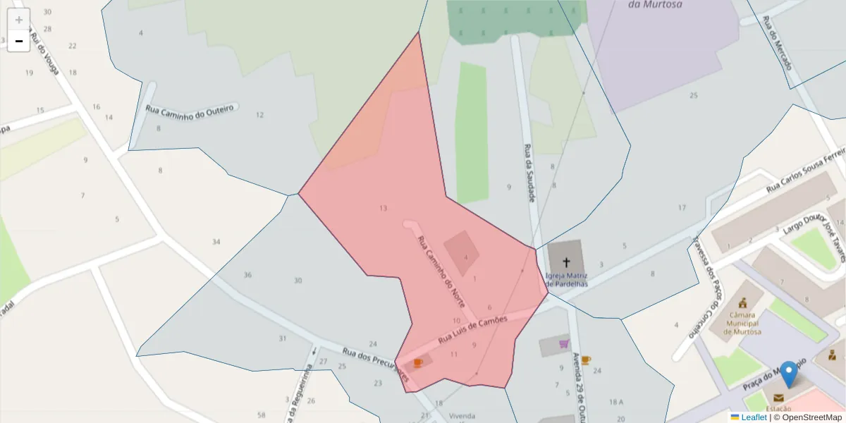 Mapa detalhado do código postal 3870-236 com limites, códigos postais vizinhos e agências dos correios