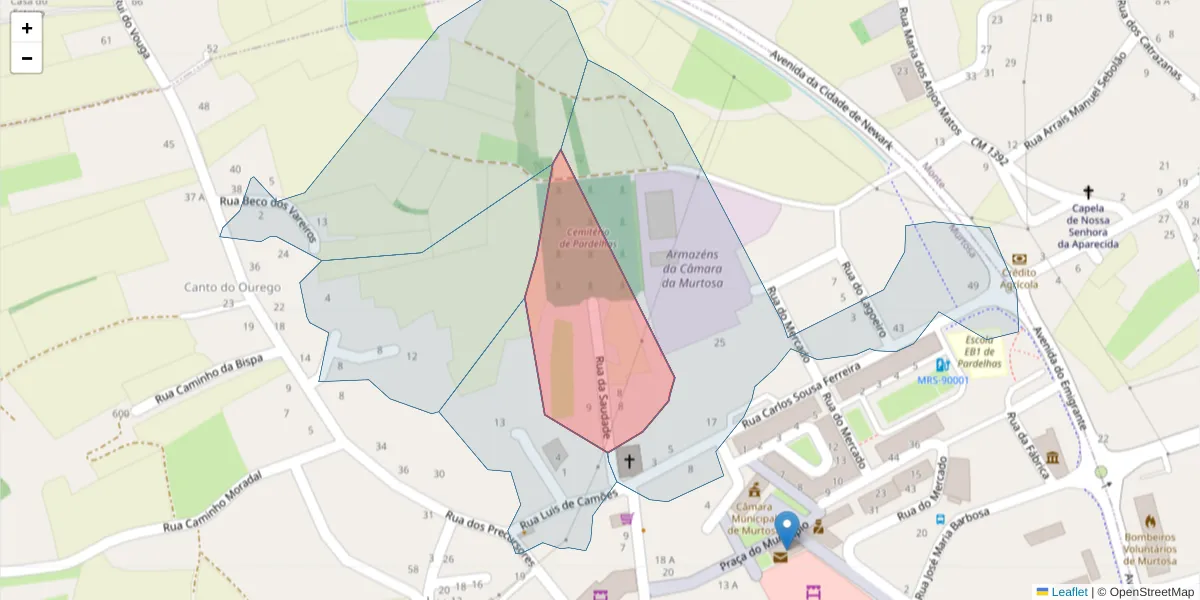 Mapa detalhado do código postal 3870-263 com limites, códigos postais vizinhos e agências dos correios