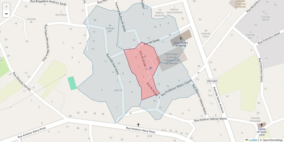 Mapa detalhado do código postal 3870-271 com limites, códigos postais vizinhos e agências dos correios