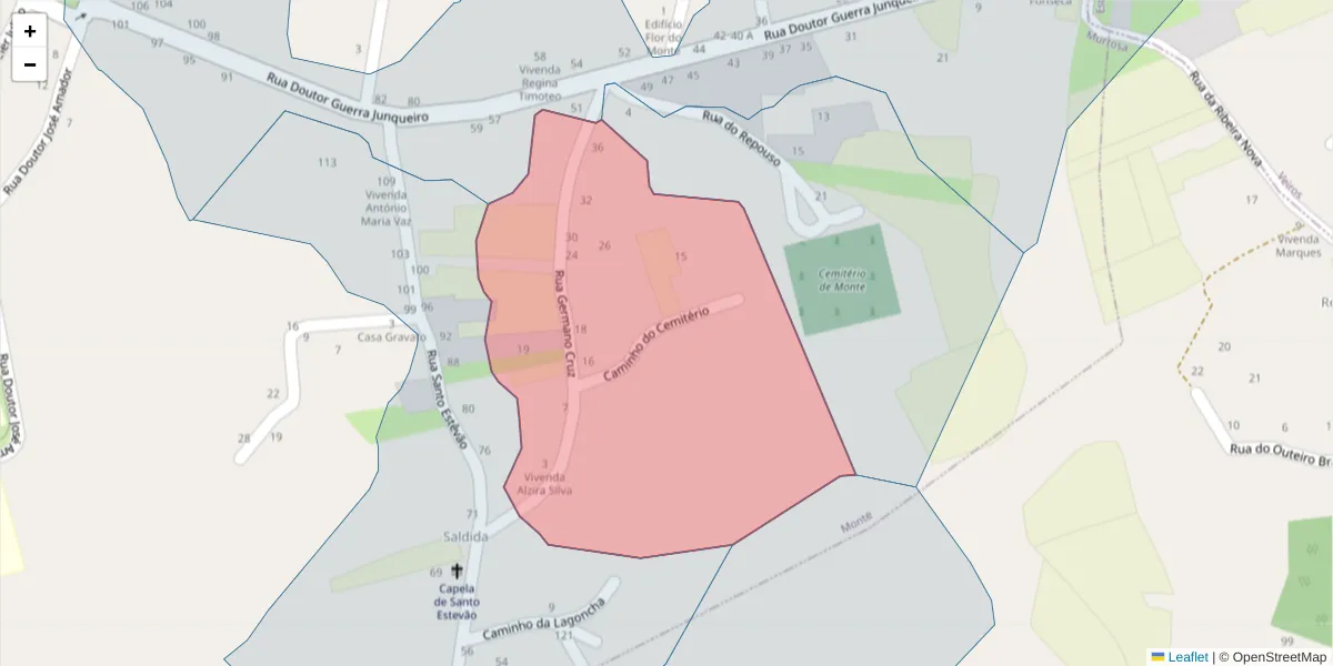 Mapa detalhado do código postal 3870-281 com limites, códigos postais vizinhos e agências dos correios
