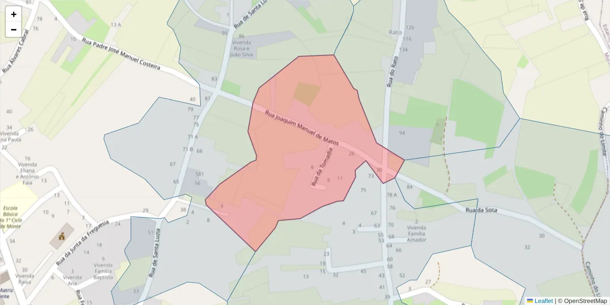Mapa detalhado do código postal 3870-287 com limites, códigos postais vizinhos e agências dos correios
