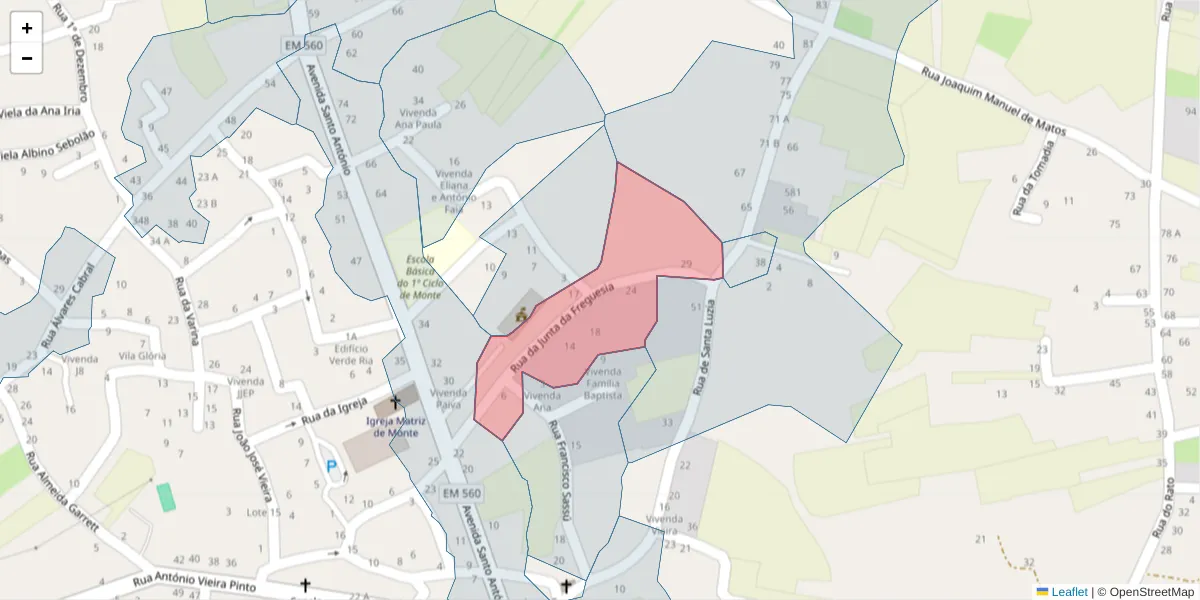 Mapa detalhado do código postal 3870-289 com limites, códigos postais vizinhos e agências dos correios