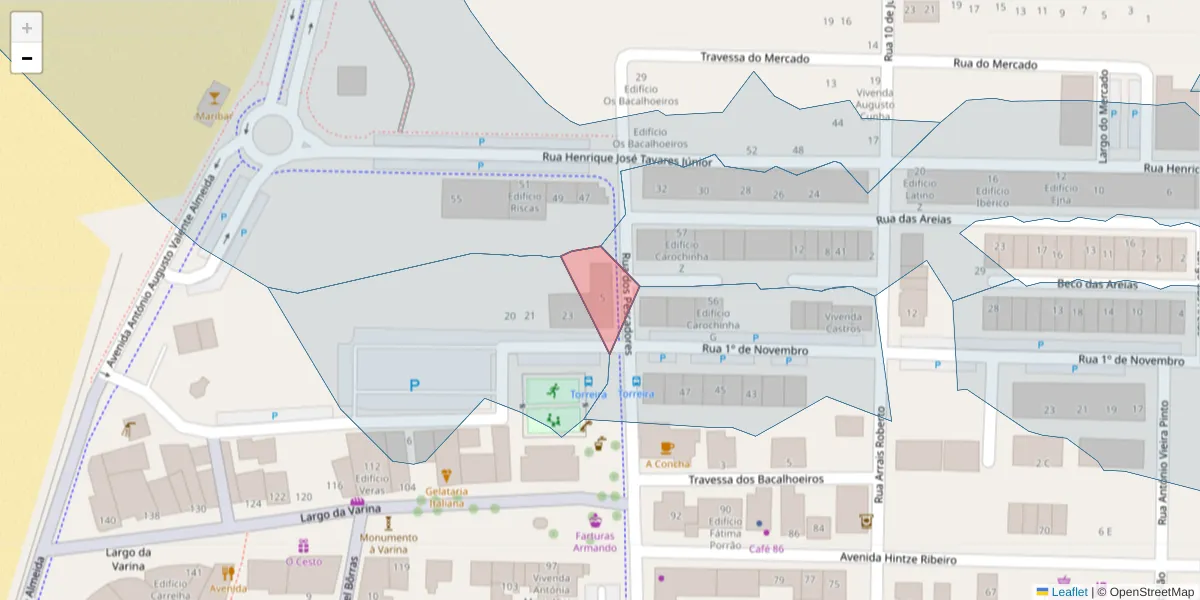 Mapa detalhado do código postal 3870-346 com limites, códigos postais vizinhos e agências dos correios