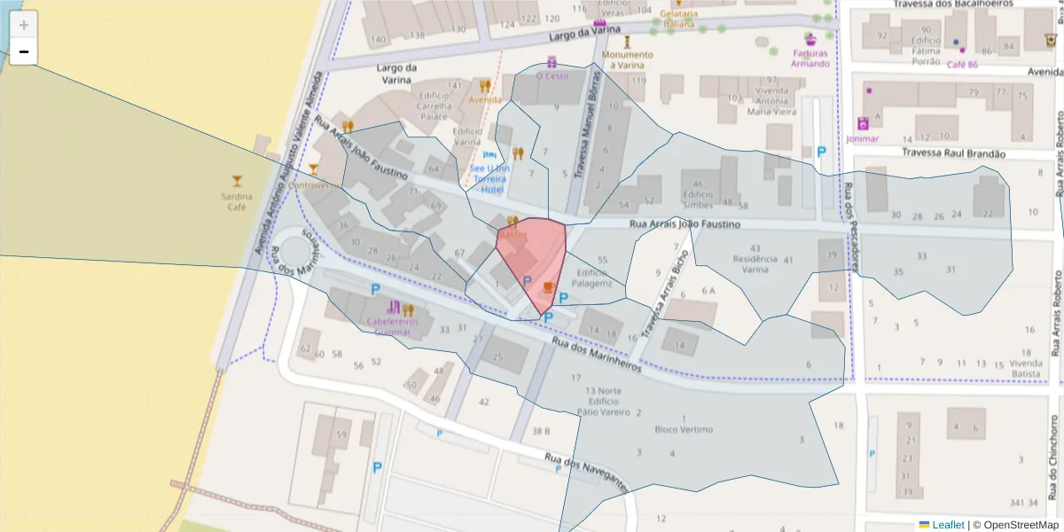 Mapa detalhado do código postal 3870-360 com limites, códigos postais vizinhos e agências dos correios
