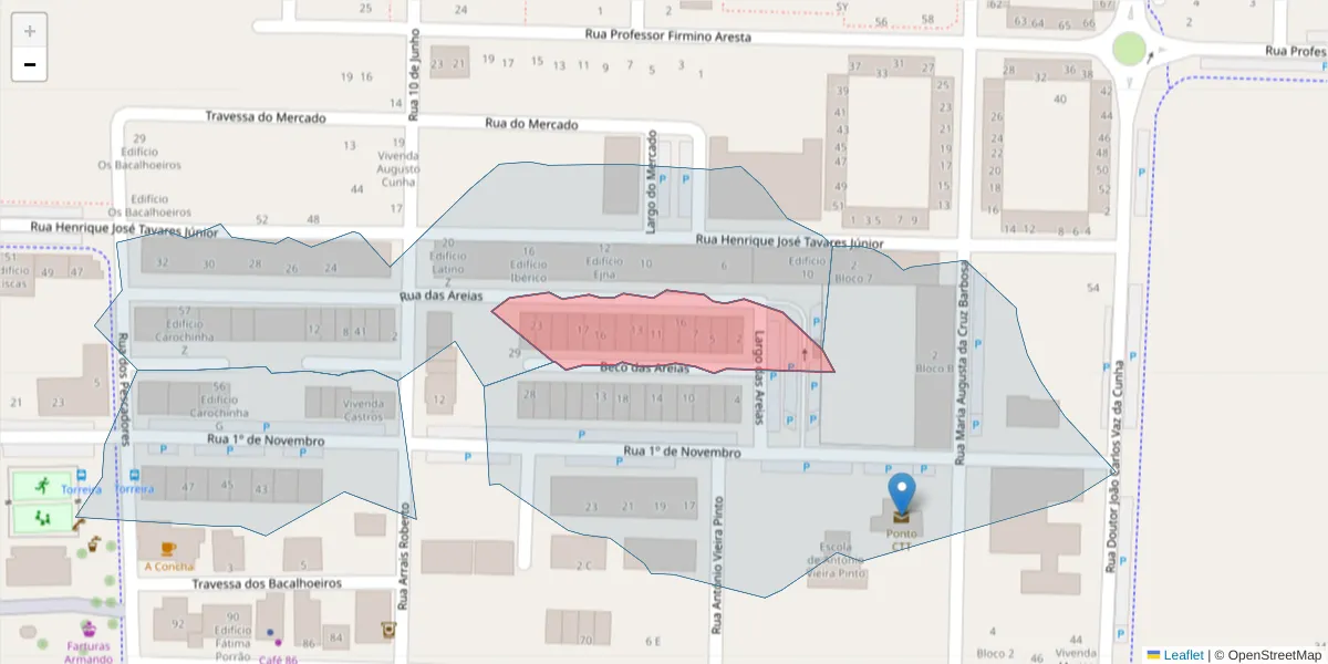 Mapa detalhado do código postal 3870-393 com limites, códigos postais vizinhos e agências dos correios