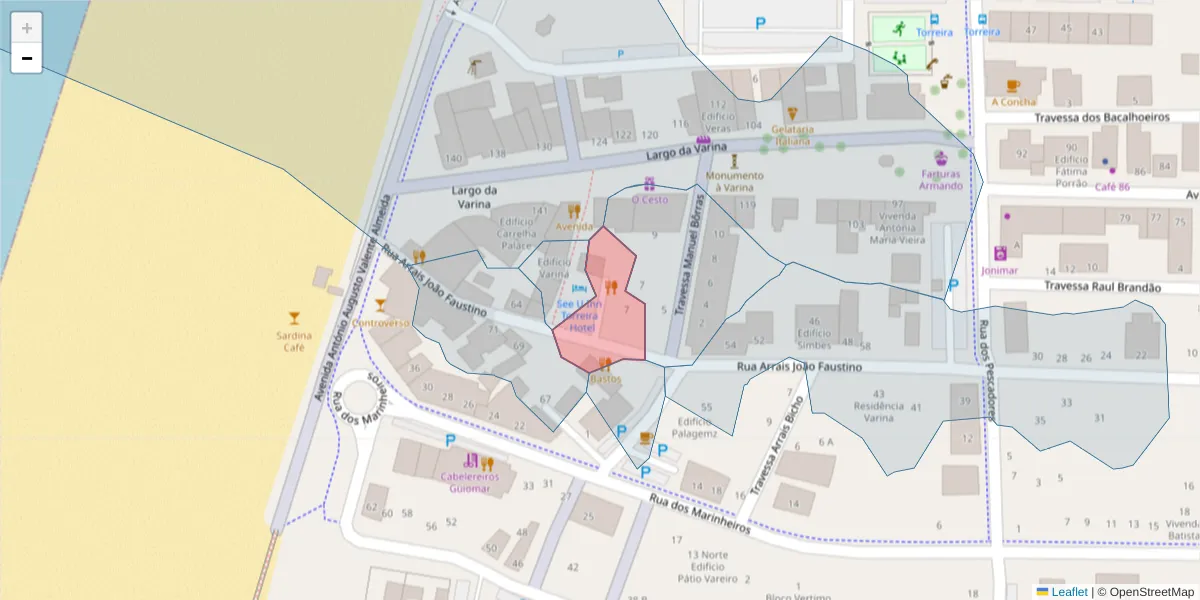 Mapa detalhado do código postal 3870-403 com limites, códigos postais vizinhos e agências dos correios