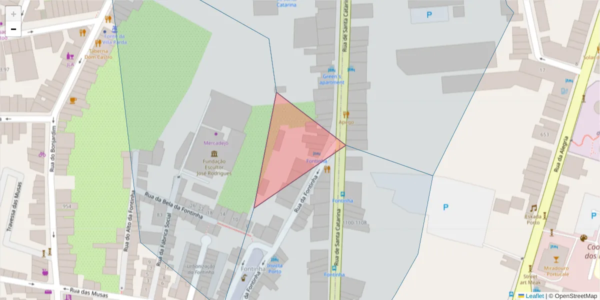 Mapa detalhado do código postal 4000-243 com limites, códigos postais vizinhos e agências dos correios