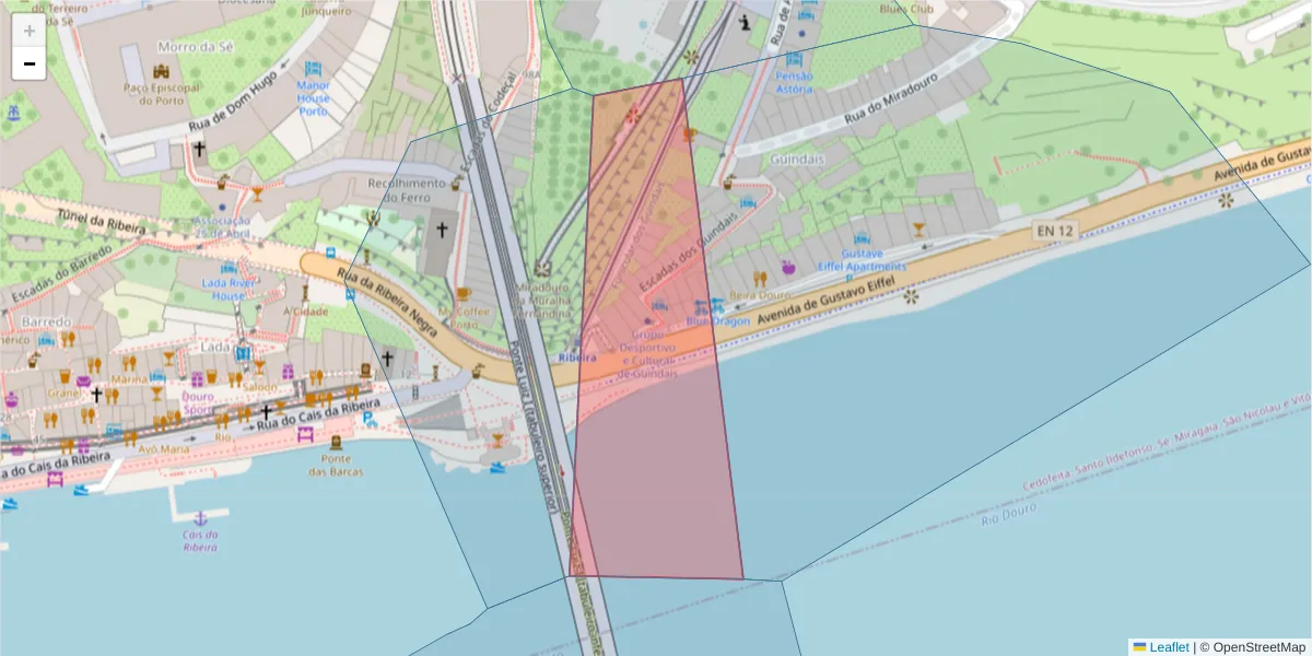 Mapa detalhado do código postal 4000-279 com limites, códigos postais vizinhos e agências dos correios