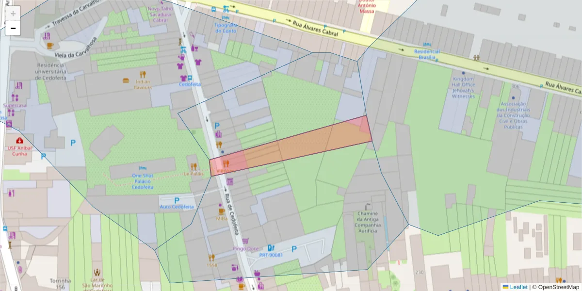 Mapa detalhado do código postal 4050-122 com limites, códigos postais vizinhos e agências dos correios