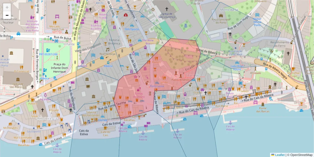 Mapa detalhado do código postal 4050-513 com limites, códigos postais vizinhos e agências dos correios