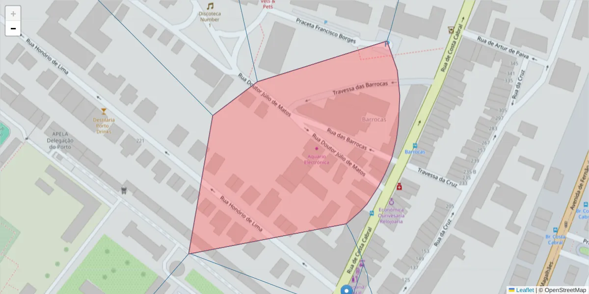 Mapa detalhado do código postal 4200-356 com limites, códigos postais vizinhos e agências dos correios