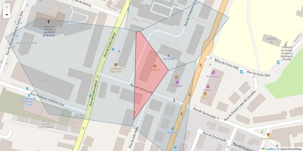 Mapa detalhado do código postal 4200-479 com limites, códigos postais vizinhos e agências dos correios