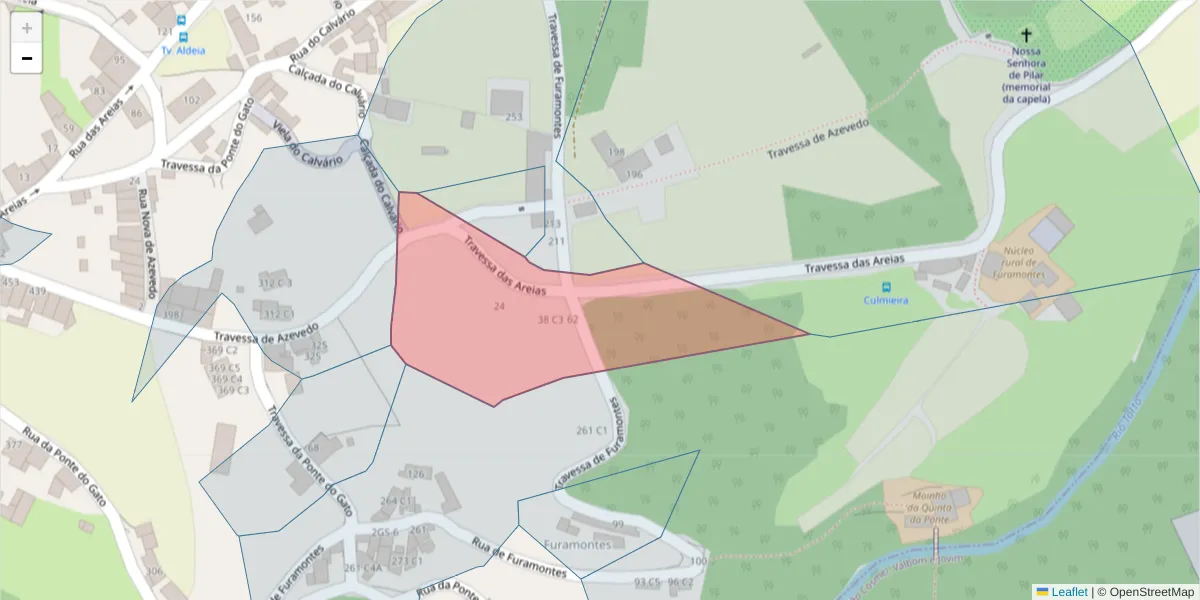 Mapa detalhado do código postal 4300-041 com limites, códigos postais vizinhos e agências dos correios