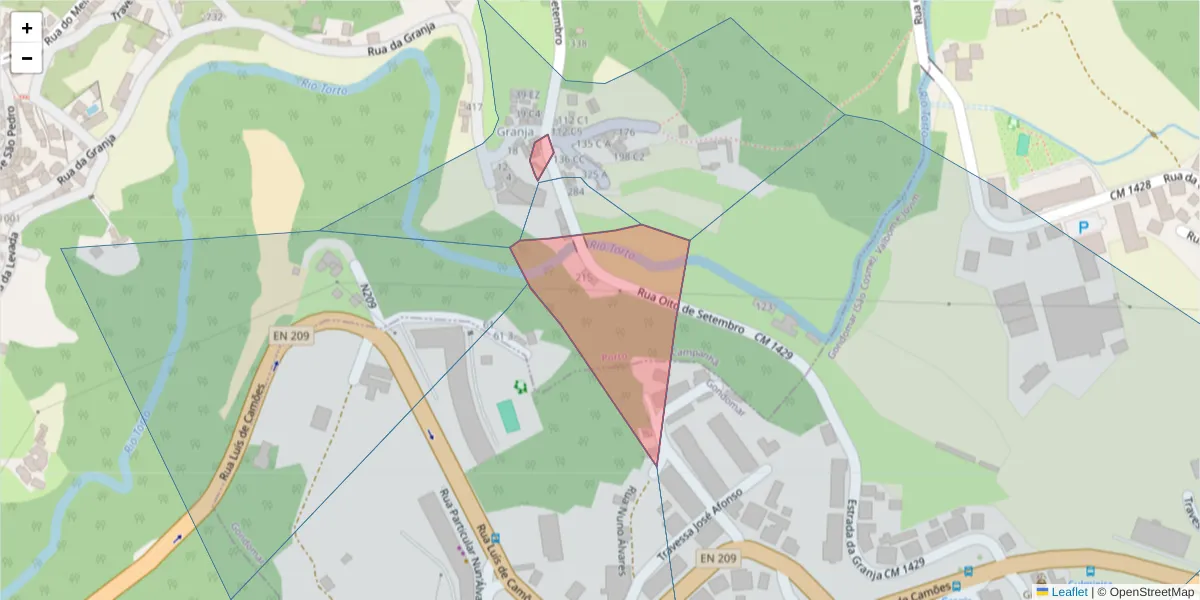 Mapa detalhado do código postal 4300-378 com limites, códigos postais vizinhos e agências dos correios