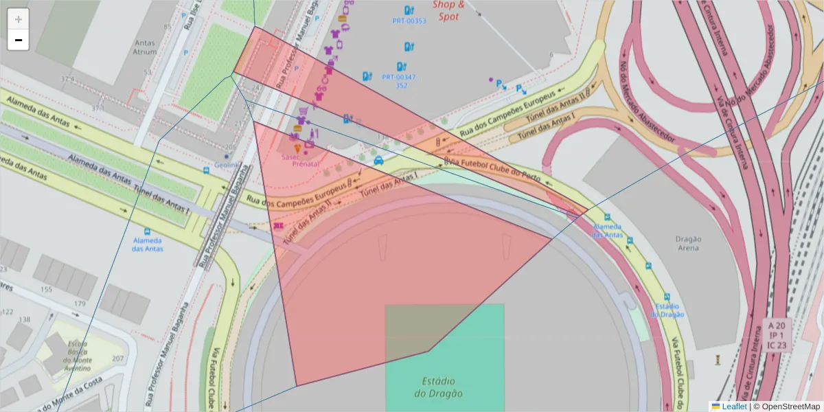 Mapa detalhado do código postal 4350-149 com limites, códigos postais vizinhos e agências dos correios