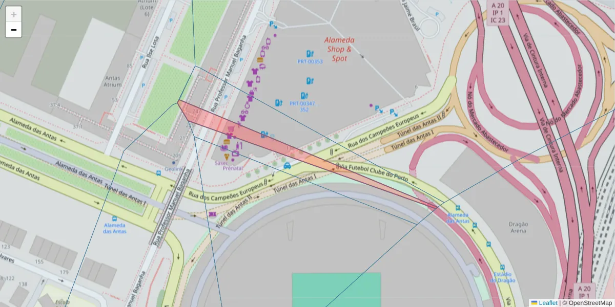 Mapa detalhado do código postal 4435-111 com limites, códigos postais vizinhos e agências dos correios