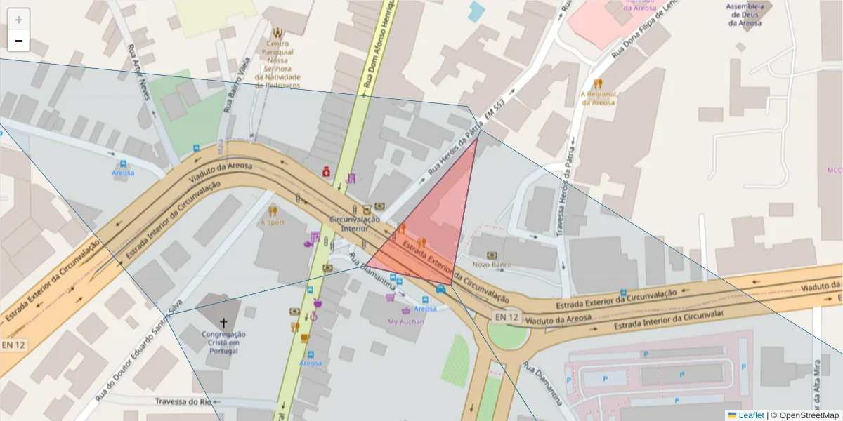Mapa detalhado do código postal 4435-183 com limites, códigos postais vizinhos e agências dos correios