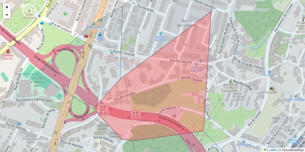 Mapa detalhado do código postal 44350-198 com limites, códigos postais vizinhos e agências dos correios