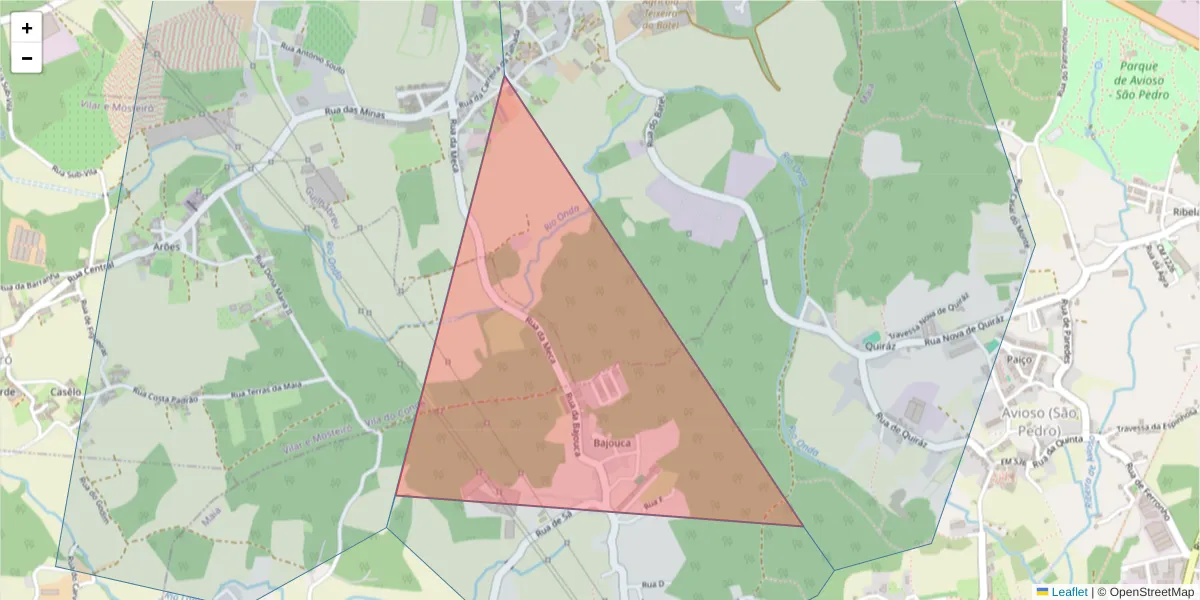 Mapa detalhado do código postal 4475-129 com limites, códigos postais vizinhos e agências dos correios