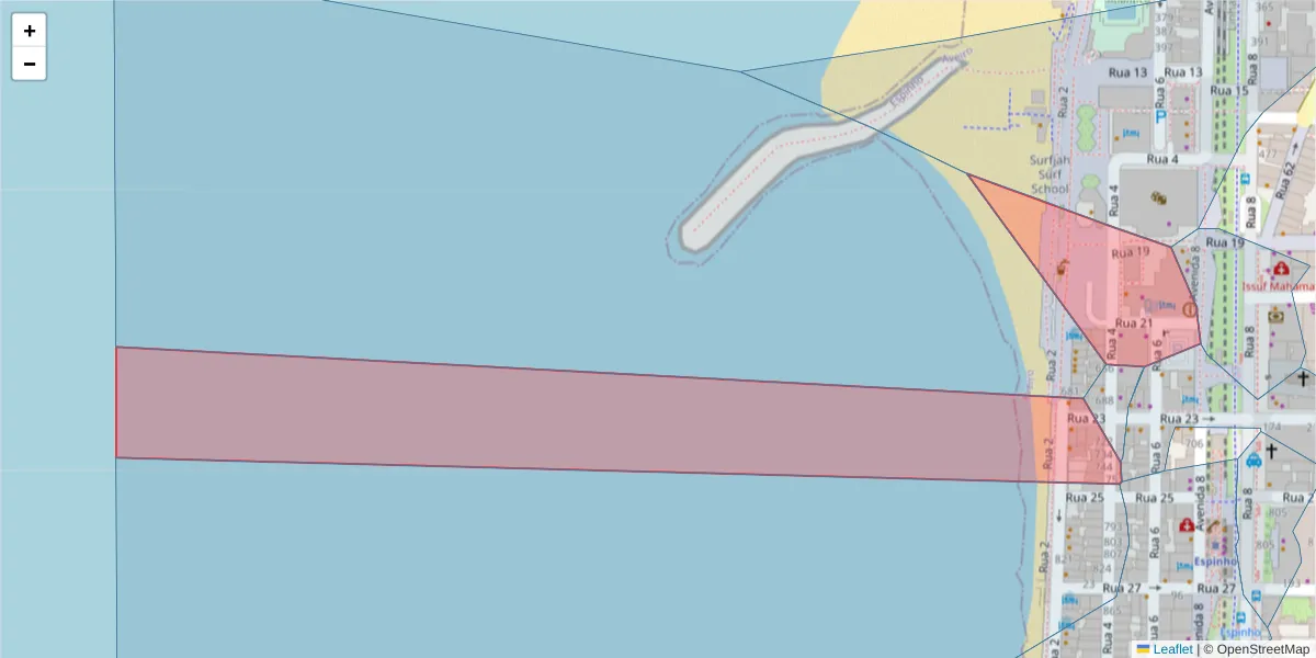 Mapa detalhado do código postal 4500-134 com limites, códigos postais vizinhos e agências dos correios