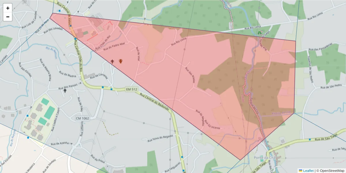 Mapa detalhado do código postal 4505-275 com limites, códigos postais vizinhos e agências dos correios